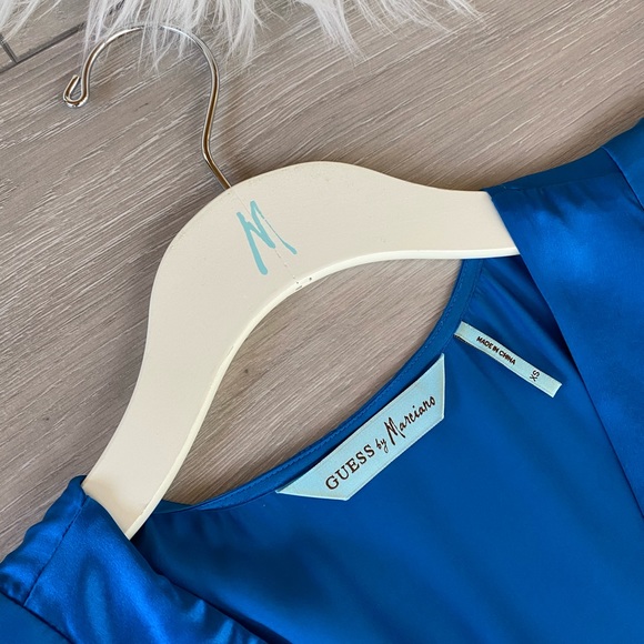 MARCIANO Guess blue satin butterfly sleeve dress - Picture 4 of 6